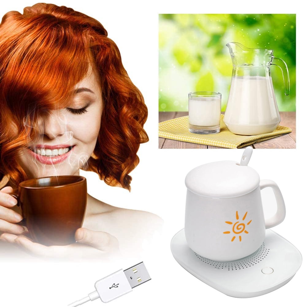 Smart Touch LED Display and 3 Gear Adjustment Heating Cup Coaster for Coffee Tea Milk SAIJINZHI Constant Temperature Coaster A-Green Keep Your Coffee Warm with The Smart Press Heating Cup Coaster