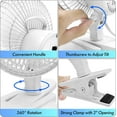 thumbnail image 4 of EZ-Chill 6" Personal Clip or Desk Fan with Removable Base, White, 4 of 9