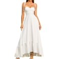 thumbnail image 1 of Vestido largo GLNEGE de verano para mujer con tirantes finos, blanco, 1 of 5