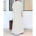 thumbnail image 3 of sicmoss Women's White Long Sleeve Button Up Maxi Shirt Dress Loose Fit with Pockets, 3 of 7