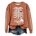 thumbnail image 1 of Chandail de Mode Automne Hiver pour Femmes, Manches Longues Fines, Col Rond, Imprimé Halloween, Sans Capuche, Décontracté, 1 of 3