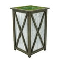 thumbnail image 2 of Large Tall Crisscross Wood/Metal Planter Pot-in-a-Pot Grey, 2 of 5