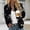 Black, variant on Women's Floral Print Bomber Jacket, Casual Zip-Up Stand Collar Jacket, Lightweight Long Sleeve Coat with Pockets, 6 Colors, S-XXL