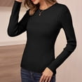 thumbnail image 4 of Grace Karin Women's Crewneck Pullover Sweater Long Sleeve Lightweight Sweater High Stretchy Slim Fit Jumper Tops, 4 of 8