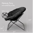 thumbnail image 3 of Urban Shop Oversized Mongolian Faux Fur Saucer Chair, Black, 3 of 4
