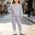 thumbnail image 3 of ITSAME Girls 2 Piece Outfits Crewneck Pullover Sweatshirt and Sweatpants Fall Winter Warm Cotton Clothes Set Gray Size 2T, 3 of 10