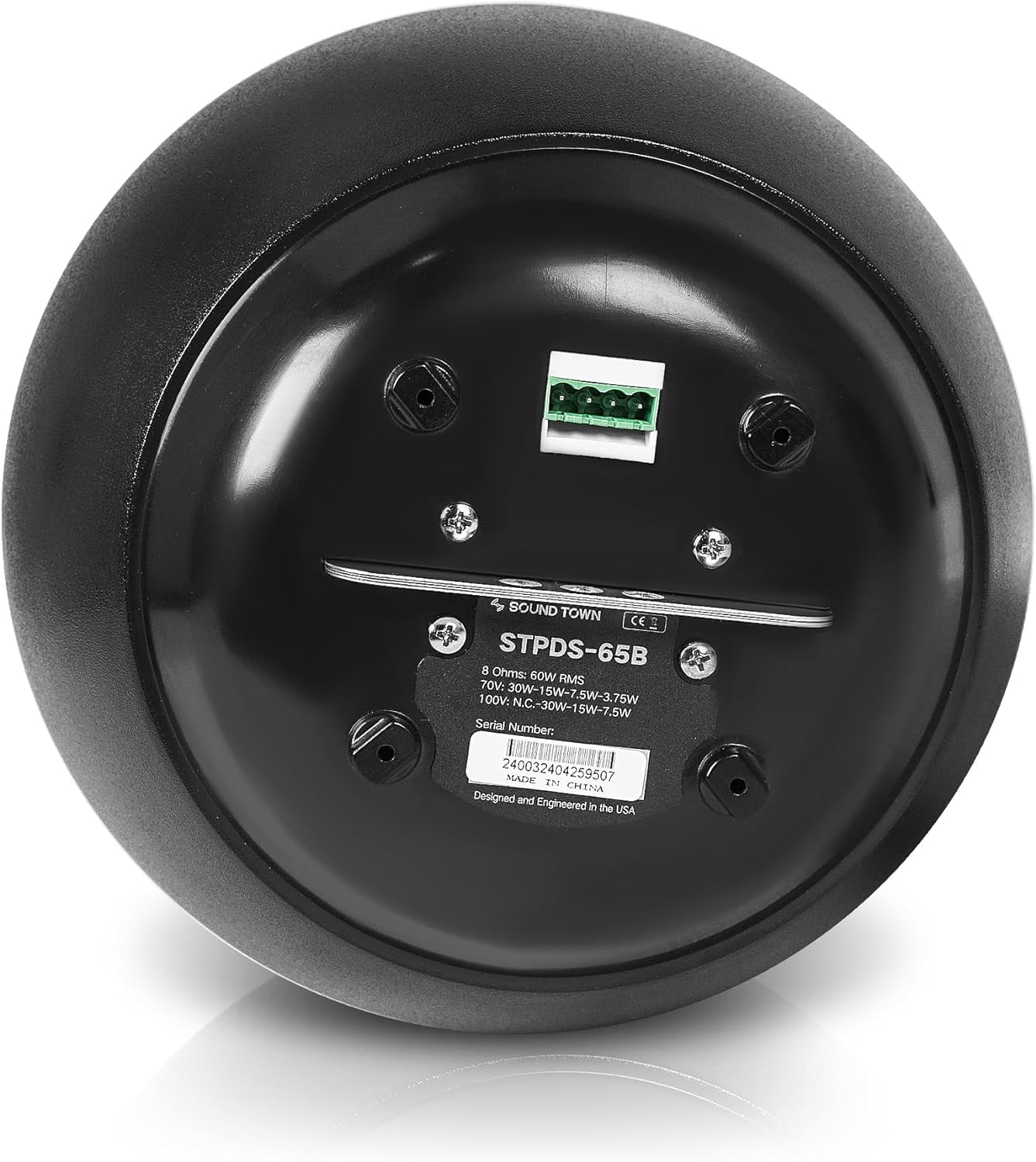 Sound Town Commercial Restaurant Bluetooth Amplifier + Pendant Speaker Set, with One 6-Zone 70V/100V Amplifier with Bluetooth, 12 x Weather-Resistant 6.5-Inch Pendant Speakers, Black (STCA360X12PD6B)