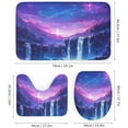 thumbnail image 3 of 4Pcs Dreamy Waterfall Shower Curtain Set with Toilet Lid Cover Non-Slip Rugs for Bathroom, Purple Starry Sky Star Mountain Shower Curtain Bathroom Sets with Hooks, 72x72 Inch, 3 of 8