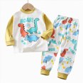 thumbnail image 4 of TOWED22 Toddler Boys Pajamas Truck Cotton Kids Dinosaur 2 Piece Truck Pjs Fall Winter Sleepwear Clothes Sets 6-12 Months 12-24 Months 2t 3t 4t 5t 6t 7t 8t 9t Children,Light Yellow,4-5 Y, 4 of 4