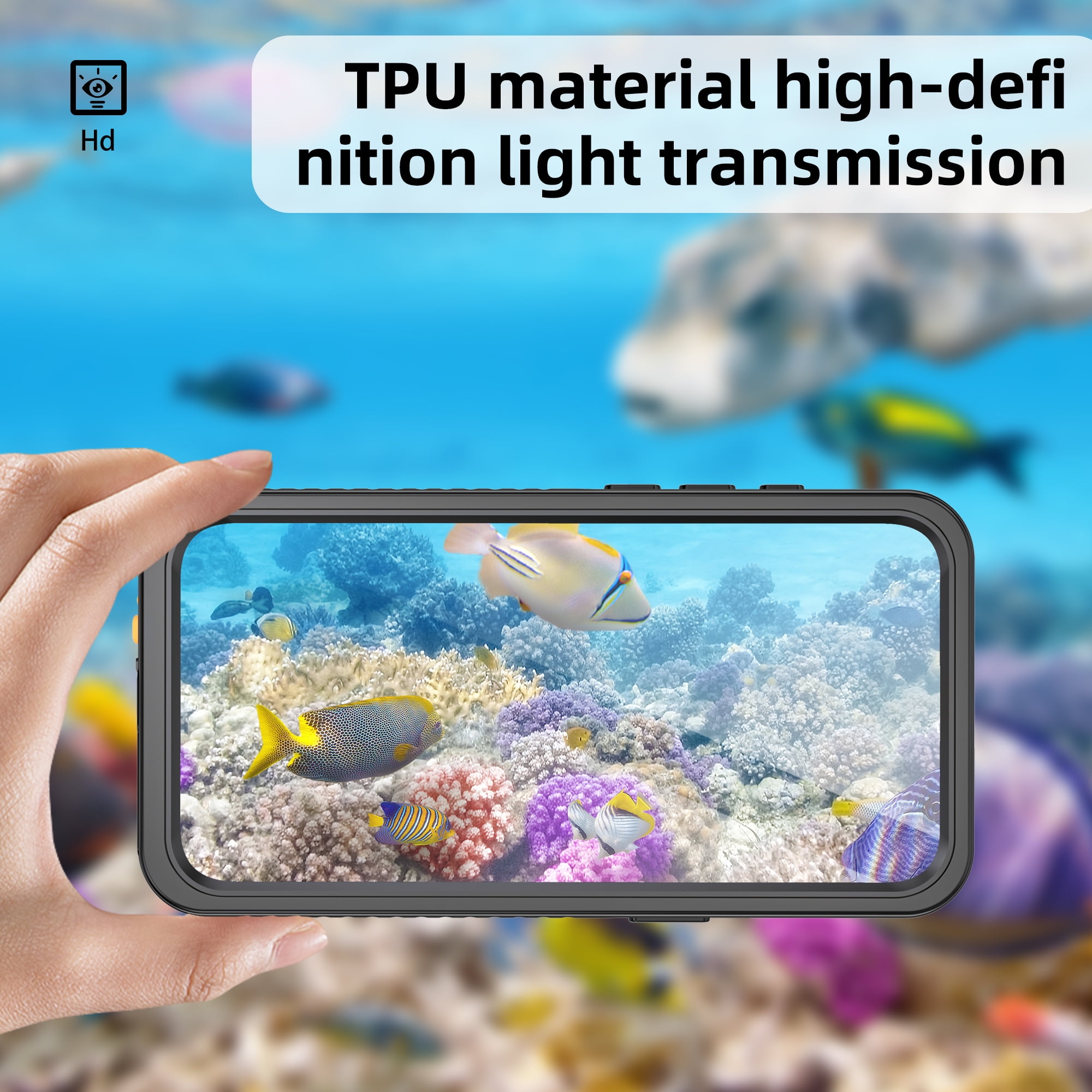 Dteck for iPhone 17e / iPhone 16e Case Waterproof, Built-in Lens & Screen Protector 360° Full Body Heavy Duty Protective Shockproof IP68 Underwater Case for iPhone 16e/17e,Black