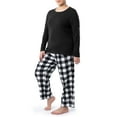 thumbnail image 2 of Fruit of the Loom Women's Beyond Soft Long Sleeve Top & Fleece Bottom Pajama Set, Sizes S-4X, 2 of 16
