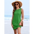 thumbnail image 3 of ANRABESS Swimsuit Coverup for Women Beach Cover Up 2026 Summer Dresses Loose Eyelet Sleeveless Bathing Suit Cover Ups for Swimwear Vacation Sundresses Tank Dresses Grass Green L, 3 of 9