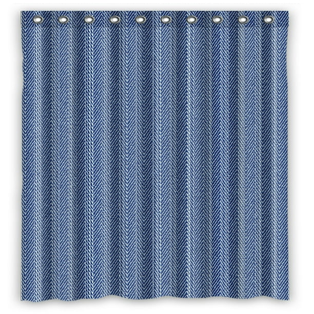 Eczjnt Subtle Washed Blue Denim Fabric, Blue Jean Shower Curtain