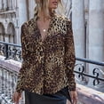 thumbnail image 4 of Blusa de camisa con cuello en V transpirable de manga larga con estampado de leopardo para mujer a la moda Fridja  ghj987+2028, 4 of 9