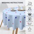 thumbnail image 5 of Red White Blue Stars Tablecloth Round Table Cover Washable Polyester Table Cloth for Kitchen Party Picnic Dining Decor 60 Inch, 5 of 5