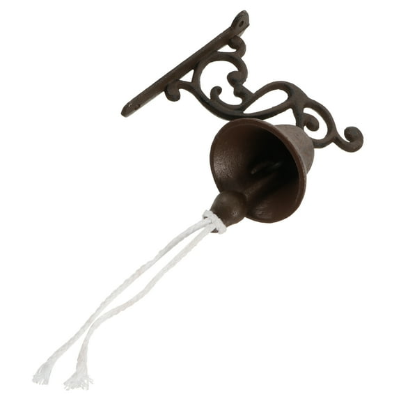 OUNONA Iron Doorbell with Black Finish for Home Decoration and Retro Style