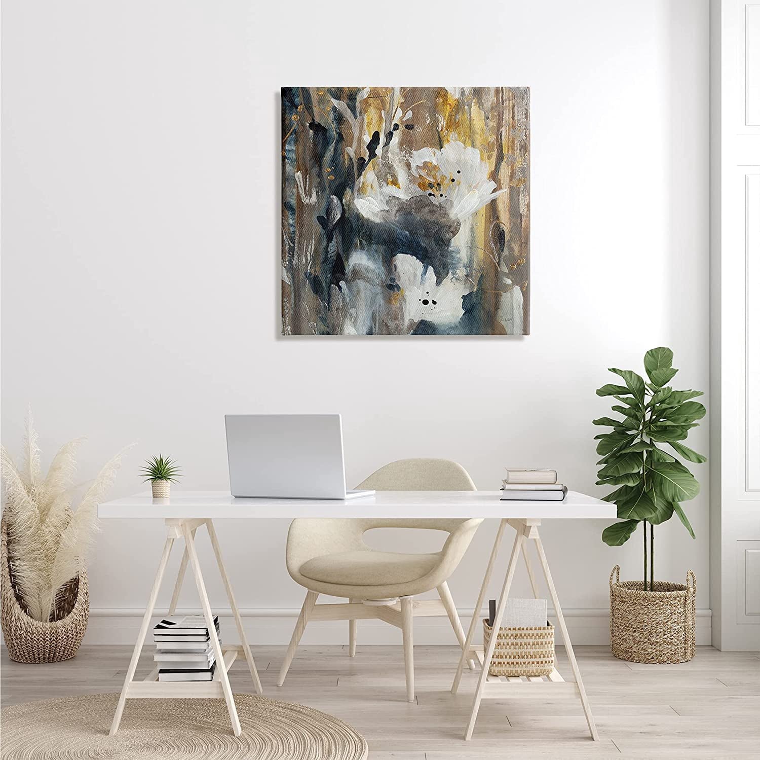 Stupell Industries Modern Abstract Botanical Painting Cascading Floral Petals, 30 x 30, Design by K. Nari