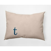 Simply Daisy 14" x 20" Modern Monogram Indoor/Outdoor Polyester Throw Pillow, Autumn Blue