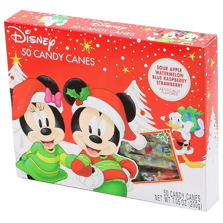 - 2018 Disney Mickey Mouse Fruit Flavored Mini Christmas Candy Canes, Pack of 50, 7.05 oz