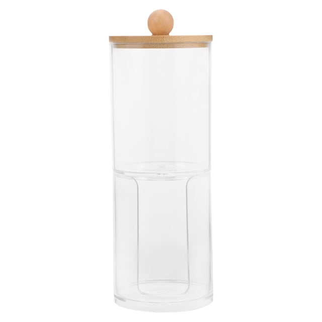 Clear Cotton Swab Jar Desktop Swab Container Household Cotton Puff Storage Holder