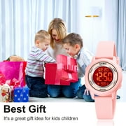 SKMEI Kids Digital Watch, 50M Waterproof Sport Watch for Kids Girls Boys, Multifunction Luminous Watches Birthday for Children 5-7-10-12-Year-Old, Pink