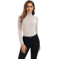 thumbnail image 1 of Hauts à Manches Longues pour Femmes Col Roulé Doux Extensible Ajusté Couche de Base, 1 of 7