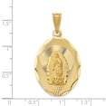 thumbnail image 3 of 14k Yellow Gold Solid Polished & Diamond Cut Lady of Guadalupe Oval Charm Pendant, 3 of 7