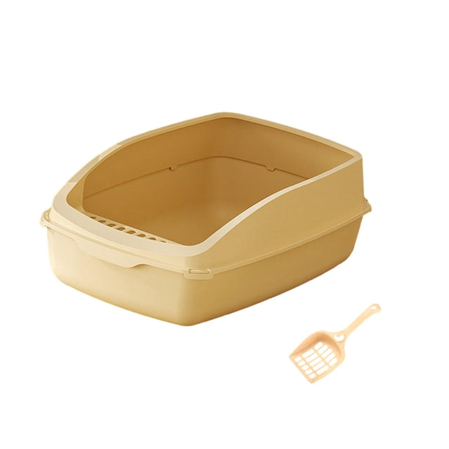 DOLITY Cat Litter Box Durable Kitten Potty Toilet for Indoor Cats Rabbit Small Pets Yellow