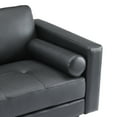 thumbnail image 4 of Naomi Home Marisa Top Grain Genuine Leather Mid-Century Sofa Set of 2-Color: Black, Set: Chair/Sofa, 4 of 10