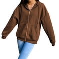 thumbnail image 3 of Kiapeise Women's E-Girl Oversized Sweatshirt, Zip Hoodies Streetwear Jacket, 3 of 10