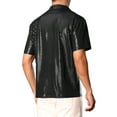 thumbnail image 3 of INSPIRE CHIC Metallic T-Shirt for Men's Sparkle Dots Printed Short Sleeves Shiny Golf Polo Shirts, 3 of 5