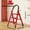 Three-step red, variant on Heavy-Duty 500 Capacity 5-Step Folding Ladder with Anti-Slip Treads, Thickened -Like Plastic (500 Weight Capacity per Step) - Lightweight Portable Collapsible Step Stool