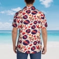 thumbnail image 4 of Bingfone Men's Short Sleeve Button Down Shirts Hawaiian rock Skull record heart Printed Beach Shirt, 4 of 7