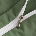thumbnail image 4 of D.N.G. BEDDINGS Luxurious 1 Piece Double Ruffle Duvet Cover With Zipper Closure, 100% Egyptian Cotton, 800 Thread Cotton Super King Size Moss Solid, 4 of 6