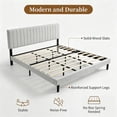 thumbnail image 3 of Zerduos Queen Size Bed Frame with Headboard, Fully Upholstered Mattress Foundation Bedframe, Wooden Slats Support, No Box Spring Needed, Grey, 3 of 7