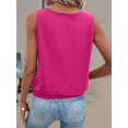 thumbnail image 5 of Fashion Buttoned Round Neck Solid Color Vest Rose Red XL, 5 of 6