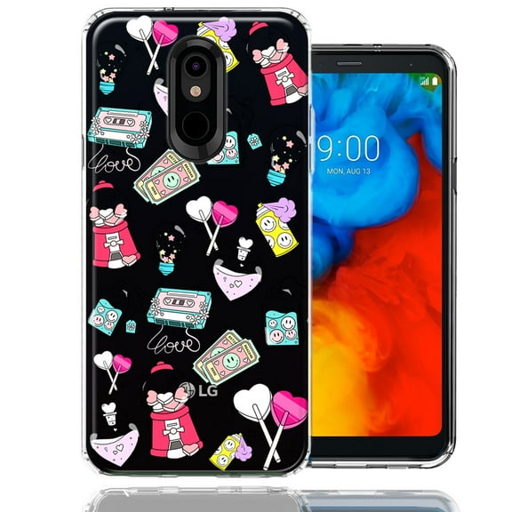MUNDAZE for LG Stylo 4 Valentine's Day Candy Feels like Love Hearts Double Layer Phone Case Cover