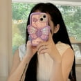 thumbnail image 5 of Purple Butterfly Phone Case Compatible with iPhone 12 Pro Max, Cute 3D Korea Dopamine Butterfly Case with Butterfly Wings Folding Stand Shockproof Silicone Soft Case, 5 of 12