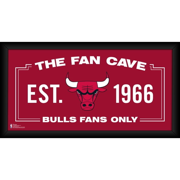 Chicago Bulls Framed 10" x 20" Fan Cave Collage