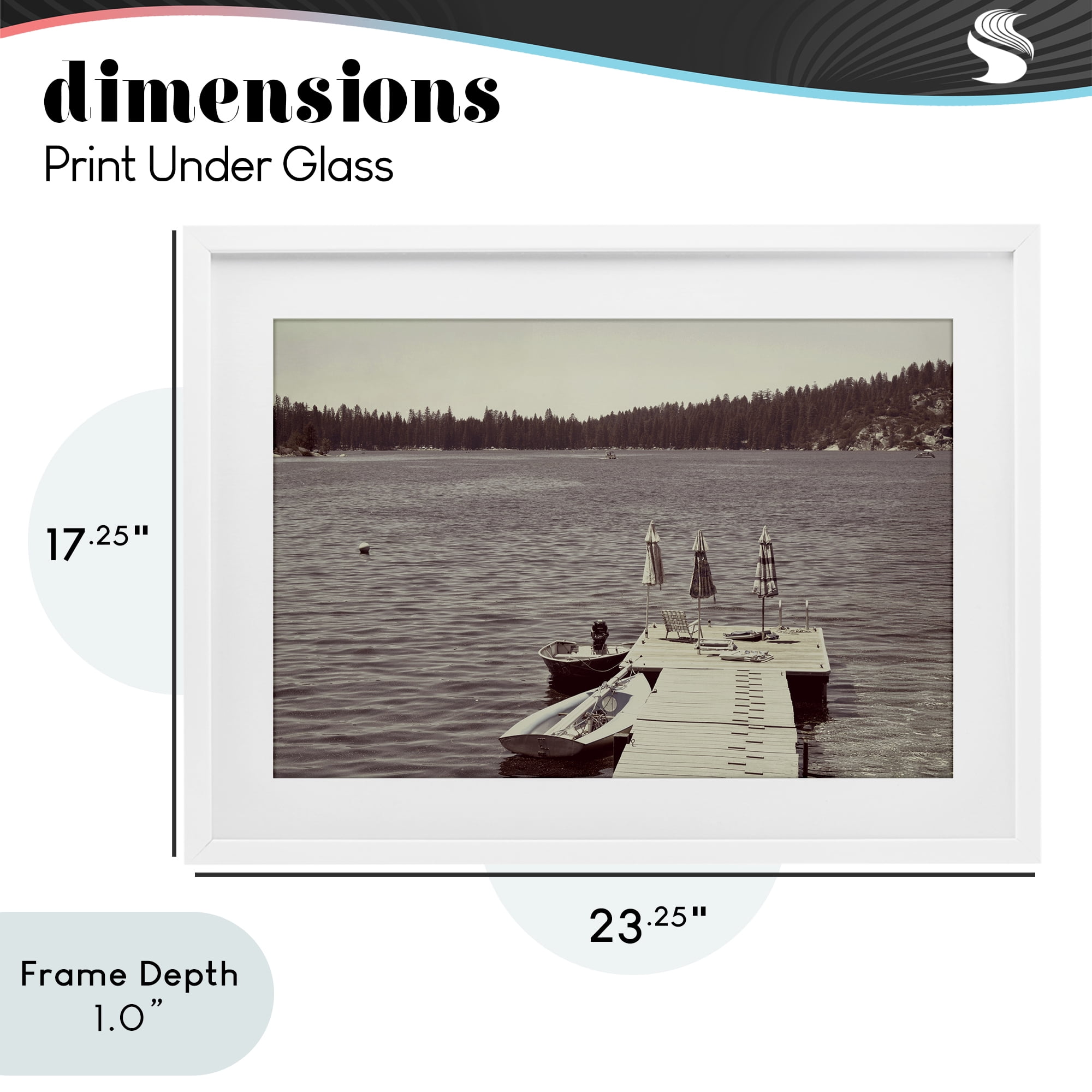 Stupell Industries Vintage Lake Life Dock White Framed Print Under Glass, design by Gemma Bardot