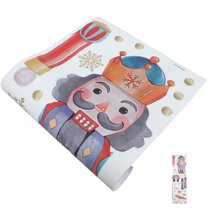 LEORX Christmas Door Stickers Nutcracker Decor Multi PVC 1 Set For Winter Decor And Schools