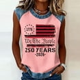 thumbnail image 3 of KDDYLITQ Womens 250th Anniversary Independence Day Tshirt Fourth Of July Red White and Blue Crew Neck Tops Summer Usa Star Stripes Causal Blouses 250th Birthday Basic Sleeveless Tanks Pink 3XL, 3 of 7