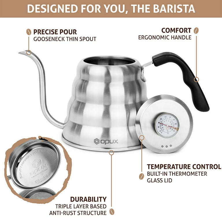 Pour Over Coffee Kettle with Thermometer