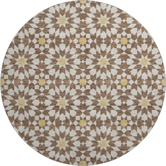 Dalyn Rugs Premium Machine Washable Mayfield AMF734 Chocolate 8' x 8' Round Rug