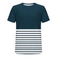 thumbnail image 4 of Big & Tall T-Shirts for Men M-5X Plus Size Short Sleeve Crewneck Tees Tops Mens Casual Stripe Printed Pullover Drop Shoulder Tshirts Shirts, 4 of 5