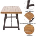 thumbnail image 4 of Urban Trestle-Style Metal Legs and Wood Dining Table, Contemporary Dining Extension Table，70 Inch, Teak, 4 of 5