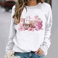 thumbnail image 4 of Amzcrzy Chandails en Molleton pour Femmes Manches Longues Chemises pour Femmes Saint-Valentin Amoureux Café Décontracté Imprimé Manches Longues Col Rond Chandail à Capuchon Imprimé Mode Chandail en Molleton Sans Tête TP, 4 of 8