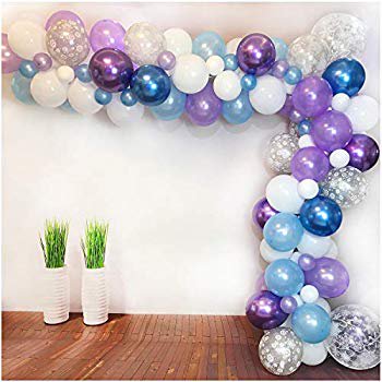 Frozen Party Supplies Snowflake White Blue Purple Latex Balloon