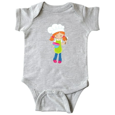 

Inktastic Baking Girl Girl With Orange Hair And Ponytails Gift Baby Girl Bodysuit