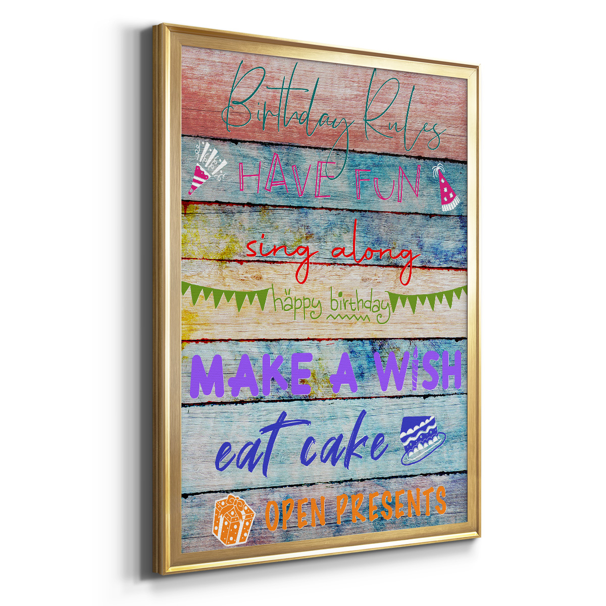 Birthday Rules Premium Framed Print - Ready to Hang